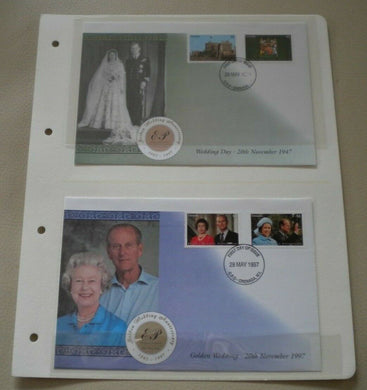 1947-1997 WEDDING DAY & GOLDEN WEDDING QEII & PRINCE PHILIP DOUBLE STAMP COVER