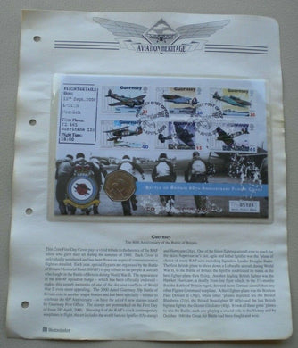 1940-2000 GUERNSEY BATTLE OF BRITAIN 60TH ANNIVERSARY FLOWN 50P COIN COVER PNC