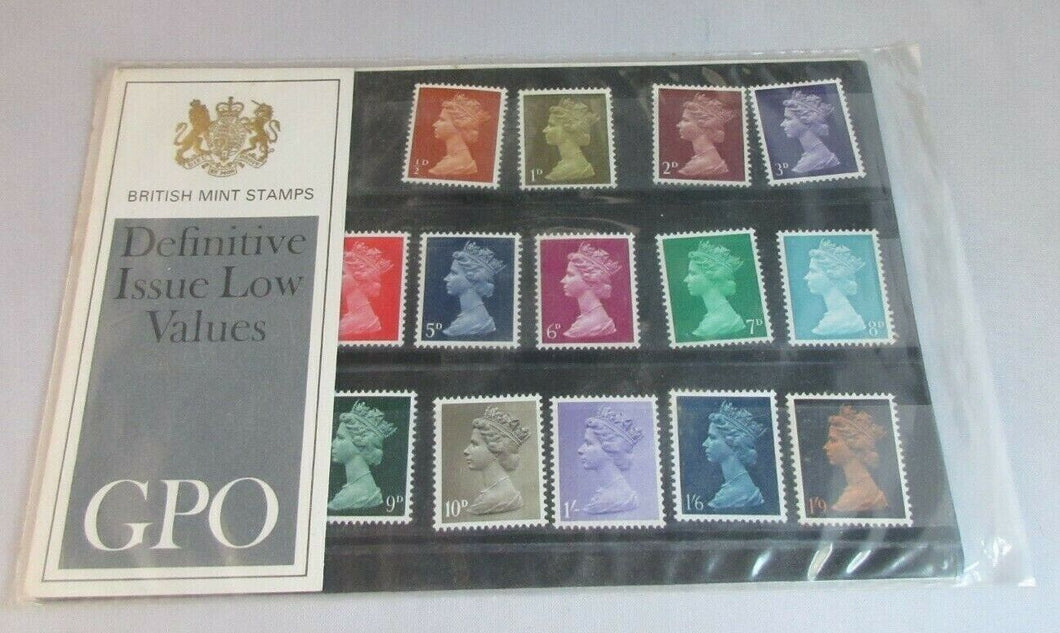 1968 LOW VALUE DEFINITIVE ISSUE BRITISH MINT STAMPS PRESENTATION PACK