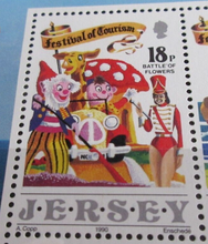 Load image into Gallery viewer, QUEEN ELIZABETH II JERSEY FESTIVAL OF TOURISM MINISHEET &amp; STAMP HOLDER
