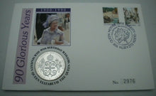 Load image into Gallery viewer, 1990 90TH BIRTHDAY OF HM QUEEN ELIZABETH THE QUEEN MOTHER BUNC £2 COIN COVER PNC
