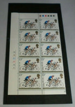 Load image into Gallery viewer, 1978 CYCLING 1878-1978 13p BLOCK OF 10 STAMPS MNH &amp; TRAFFIC LIGHTS
