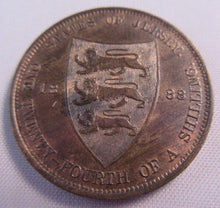 Load image into Gallery viewer, 1888 QUEEN VICTORIA STATES OF JERSEY ONE TWENTY FOURTH OF A SHILLING UNC LUSTRE

