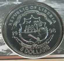 Load image into Gallery viewer, 1998 SIGNED TITANIC, PROOF REPUBLIC OF LIBERIA 5 DOLLAR BENHAM COIN COVER PNC
