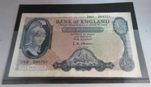 Load image into Gallery viewer, 1957 O&#39;BRIEN BRITANNIA FIVE POUND £5 NOTE FEB 1957 AEF D63 284721
