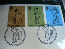 Load image into Gallery viewer, 1873-1973 COUNTY CRICKET SILVER MEDALLIC FIRST DAY COVER/PNC COA PADDED CASE
