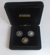 Load image into Gallery viewer, 1979 PLATINUM, Silver and Verenium Isle of Man £1 3 Coin Set Boxed Only 500 Made
