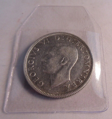 1939 KING GEORGE VI EF+ .500 FLORIN TWO SHILLINGS WITH PROTECTIVE CLEAR FLIP