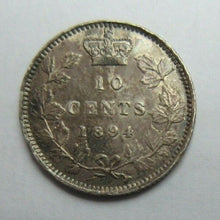 Load image into Gallery viewer, 1894 CANADA SILVER SPECIMIN 10 CENT OBVERSE 5 ROYAL MINT LONDON VERY HIGH GRADE
