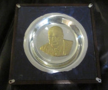 Load image into Gallery viewer, The Churchill Centenary Plate in Sterling Silver with Rolled gold Bust 324 grams
