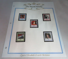 Load image into Gallery viewer, 1986 QUEEN ELIZABETH II 60TH BIRTHDAY FIJI STAMPS &amp; ALBUM SHEET
