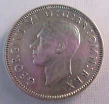 Load image into Gallery viewer, 1943 KING GEORGE VI BARE HEAD .500 SILVER aUNC ONE SHILLING COIN &amp; CLEAR FLIP S1
