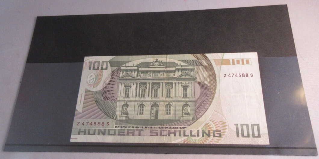 1984 AUSTRIA 100 ONE HUNDRED SHILLINGS BANKNOTE VF- PLEASE SEE PHOTOS