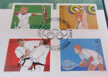 Load image into Gallery viewer, 1988 JOGOS OLIMPICOS SEOUL COIN COVER WITH POSTAGE STAMPS AND POSTMARK PNC
