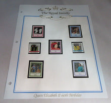 Load image into Gallery viewer, 1986 QUEEN ELIZABETH II 60TH BIRTHDAY SOLOMON ISLANDS STAMPS &amp; ALBUM SHEET
