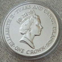Load image into Gallery viewer, 1900-1990 QUEEN ELIZABETH THE QUEEN MOTHER TURKS &amp; CAICOS ISLANDS CROWN COIN
