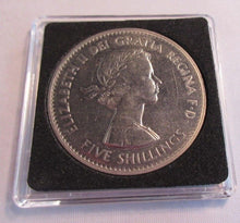 Load image into Gallery viewer, 1960 QUEEN ELIZABETH II FIVE SHILLINGS COIN aUNC POLISHED DIE &amp; QUADRANT CAPSULE
