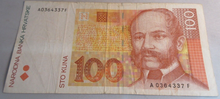 Load image into Gallery viewer, CROATIA 100 STO KUNA A0364337F BANKNOTE - PLEASE SEE PHOTOS
