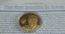 Load image into Gallery viewer, History of Man in Flight 1973 Gold Plated Bronze Scarce Medals + Info Sheet
