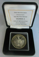 Load image into Gallery viewer, THE MILLIONAIRES COLLECTION JAMES I GOLD SPUR RYLE H-MARKED SILVER PROOF BOX/COA

