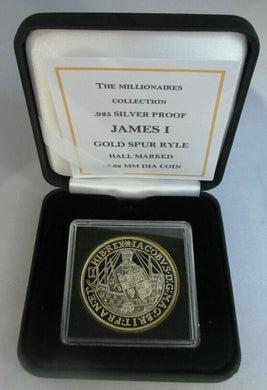 THE MILLIONAIRES COLLECTION JAMES I GOLD SPUR RYLE H-MARKED SILVER PROOF BOX/COA