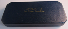 Load image into Gallery viewer, 1969 APOLLO II 1ST MOON LANDING PROOF MEDAL SET BOXED 1 X SILVER 1 X GOLD PLATED
