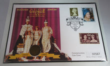 Load image into Gallery viewer, 1937-1997 KING GEORGE VI CORONATION DIAMOND JUBILEE BUNC 3 PENCE COIN COVER PNC
