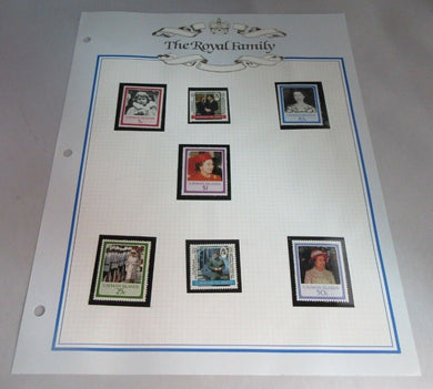 1986 QUEEN ELIZABETH II 60TH BIRTHDAY CAYMAN ISLANDS STAMPS & ALBUM SHEET