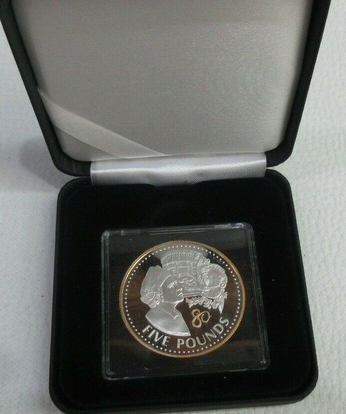 QEII FIRE AT WINDSOR CASTLE  2006  SILVER PROOF .999 SELECTIVE GOLD CROWN COIN