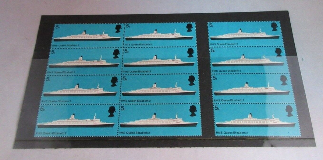 1969 RMS QUEEN ELIZABETH 2 5d 12 X STAMPS MNH