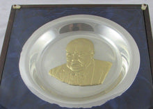 Load image into Gallery viewer, The Churchill Centenary Plate in Sterling Silver with Rolled gold Bust 324 grams
