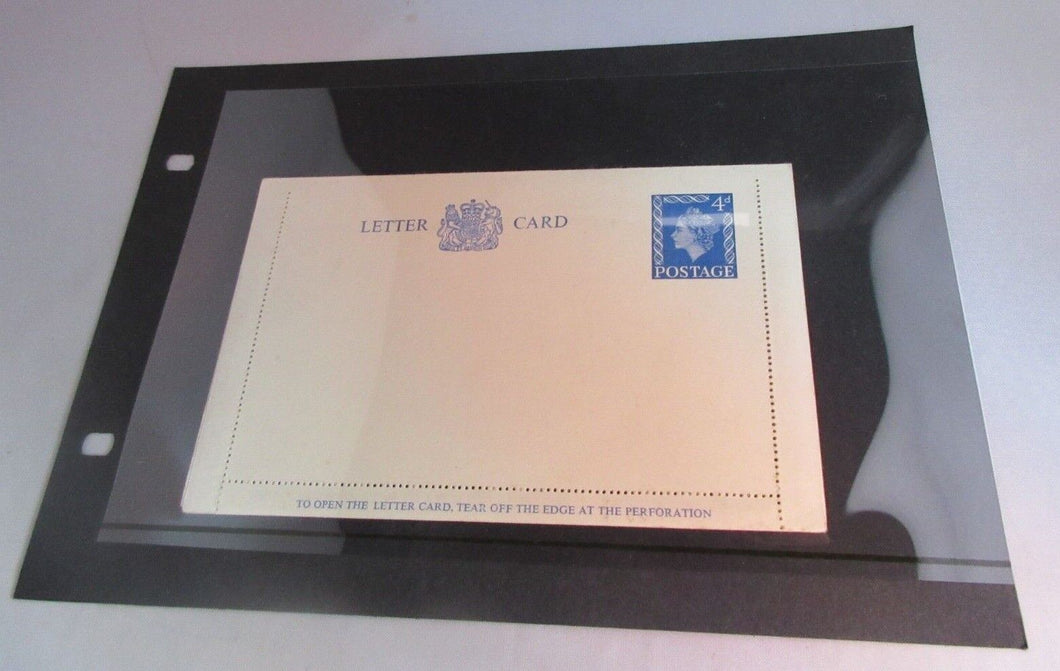 QUEEN ELIZABETH II 4d LETTER CARD UNUSED IN CLEAR FRONTED HOLDER