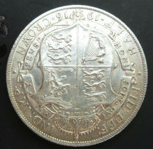 Load image into Gallery viewer, 1916 GEORGE V BARE HEAD FIRST COIN HALF 1/2 CROWN SPINK 4011 CROWNED SHIELD Cc1
