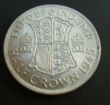 Load image into Gallery viewer, 1945 KING GEORGE VI BARE HEAD 1 SILVER HALF CROWN ref SPINK 4080 A50
