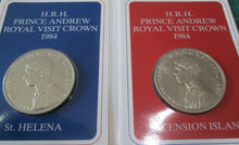 Load image into Gallery viewer, UK 1984 Ascension Island &amp; St HELENA 50p Crown 2 COIN PACK BUnc
