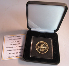 Load image into Gallery viewer, 1989 QEII BILL OF RIGHTS UK ROYAL MINT PROOF £2 COIN BOXED WITH COA
