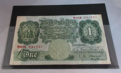 1955 O'BRIEN £1 ONE POUND BANK NOTE EF NOV 1955 W83K 691531