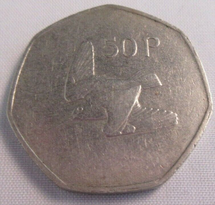 EIRE 50p 1982 FIFTY PENCE UNC PRESENTED IN CLEAR FLIP