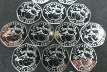 Load image into Gallery viewer, 2020 BUnc 50p Pence CHRISTMAS Xmas Santa Sledge Reindeer Gibraltar Coin
