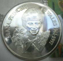 Load image into Gallery viewer, 1998 DIANA PRINCESS OF WALES 1961-1997 BUNC 5 CROWN  COIN PNC STAMP &amp; POSTMARK
