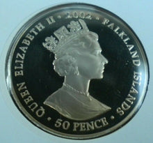 Load image into Gallery viewer, 2002 HM QUEEN ELIZABETH II GOLDEN JUBILEE, FALKLAND ISLAND 50p CROWN COIN  PNC
