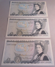 Load image into Gallery viewer, 1980 SOMERSET FIVE POUND £5 NOTES JUNE 1980 12 CONSECUTIVE RUN UNC
