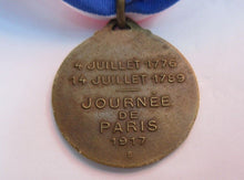 Load image into Gallery viewer, 1917 WW1 FRANCE DAY CHARITY PENDANT 28MM MEDAL LAFAYETTE WASHINGTON LAVRILLIER
