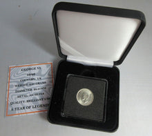 Load image into Gallery viewer, 1946 KING GEORGE VI BARE HEAD .500 SILVER BUNC 6d SIXPENCE COIN CAPSULE &amp; BOX
