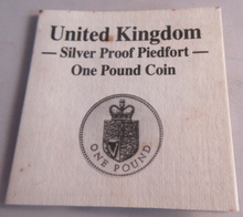 Load image into Gallery viewer, 1988 UK £1 THE ROYAL ARMS ONE POUND COIN PIEDFORT SILVER PROOF BOX &amp; COA
