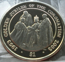 Load image into Gallery viewer, 1953-2003 THE QUEEN&#39;S CORONATION JUBILEE  ONE DOLLAR FIRST DAY COIN COVER PNC
