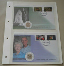 Load image into Gallery viewer, 1947-1997 WEDDING DAY &amp; GOLDEN WEDDING QEII &amp; PRINCE PHILIP DOUBLE STAMP COVER
