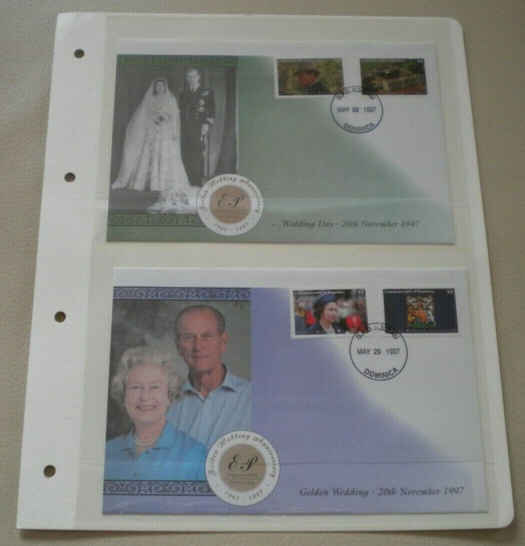 1947-1997 WEDDING DAY & GOLDEN WEDDING QEII & PRINCE PHILIP DOUBLE STAMP COVER