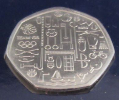2020 TOKYO OLYMPICS TEAM GB BUNC 2021 FIFTY PENCE COIN 50P IN PACK