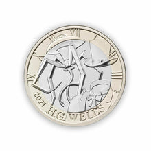 Load image into Gallery viewer, 2021 UK HG Wells £2 POUND Coin Cover LIMITED EDITION PNC ROYAL MAIL &amp; ROYAL MINT
